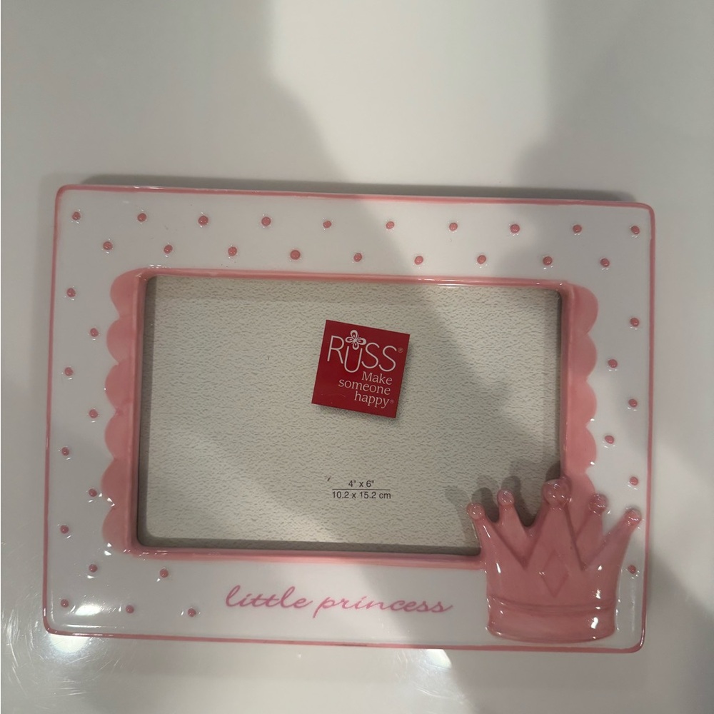 Russ Pink and White Little Princess Crown Photo Frame